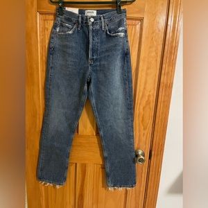 AGOLDE size 24 Riley Crop High Rise Straight Jeans *Never Been Worn*